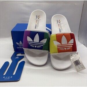 Adidas Trefoil Love Unites Rainbow Pride Adilette Pride  Month Slides Size 9